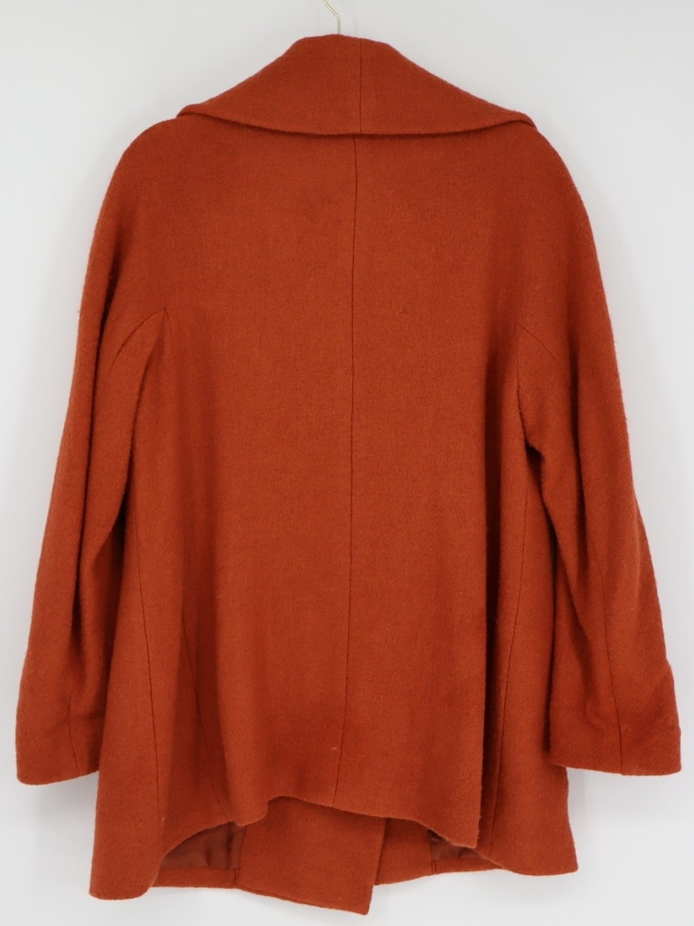 Talbots Woman Coat 14W Burnt Orange Wool Blend Oversized Collar Plus Size Warm - Picture 11 of 16